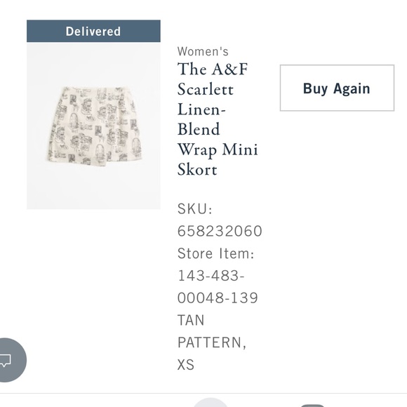 The A&F Scarlett Linen-Blend Wrap Mini Skort XS - Picture 8 of 8
